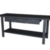 Werkbank Met 3 Laden, Zwart Metaal