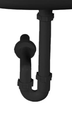 Sifonset Voor Uitstortgootsteen Zwart