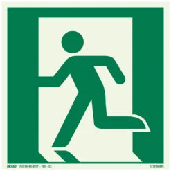 Bord Nooduitgang Links FTLM - 150x150 Mm Zelfklevend.