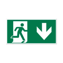 Bord Nooduitgang Naar Beneden - 150x300 Mm.