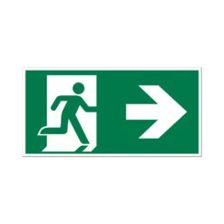 Bord Nooduitgang Rechts - 150x300 Mm.