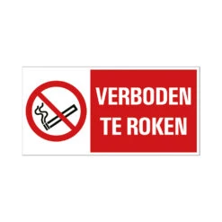 Bord Verboden Te Roken - 150x300 Mm.