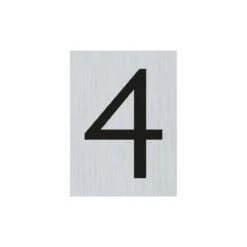 Bord Alulook Cijfer 4 - 44x60 Mm Zelfklevend.