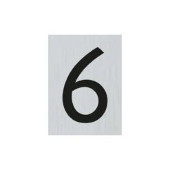 Bord Alulook Cijfer 6 - 44x60 Mm Zelfklevend.